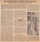 Sportplatzbau Zeitungsartikel 1965